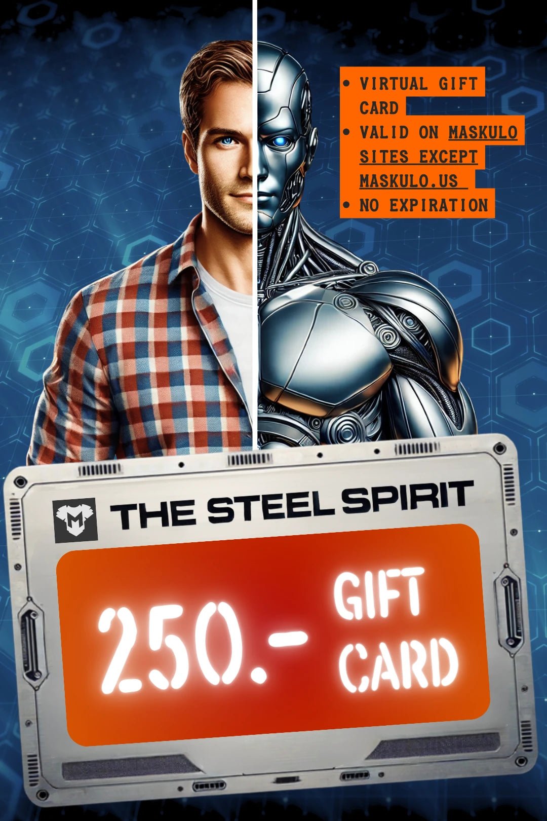 Maskulo Global (EU) online store 100€ gift card image.