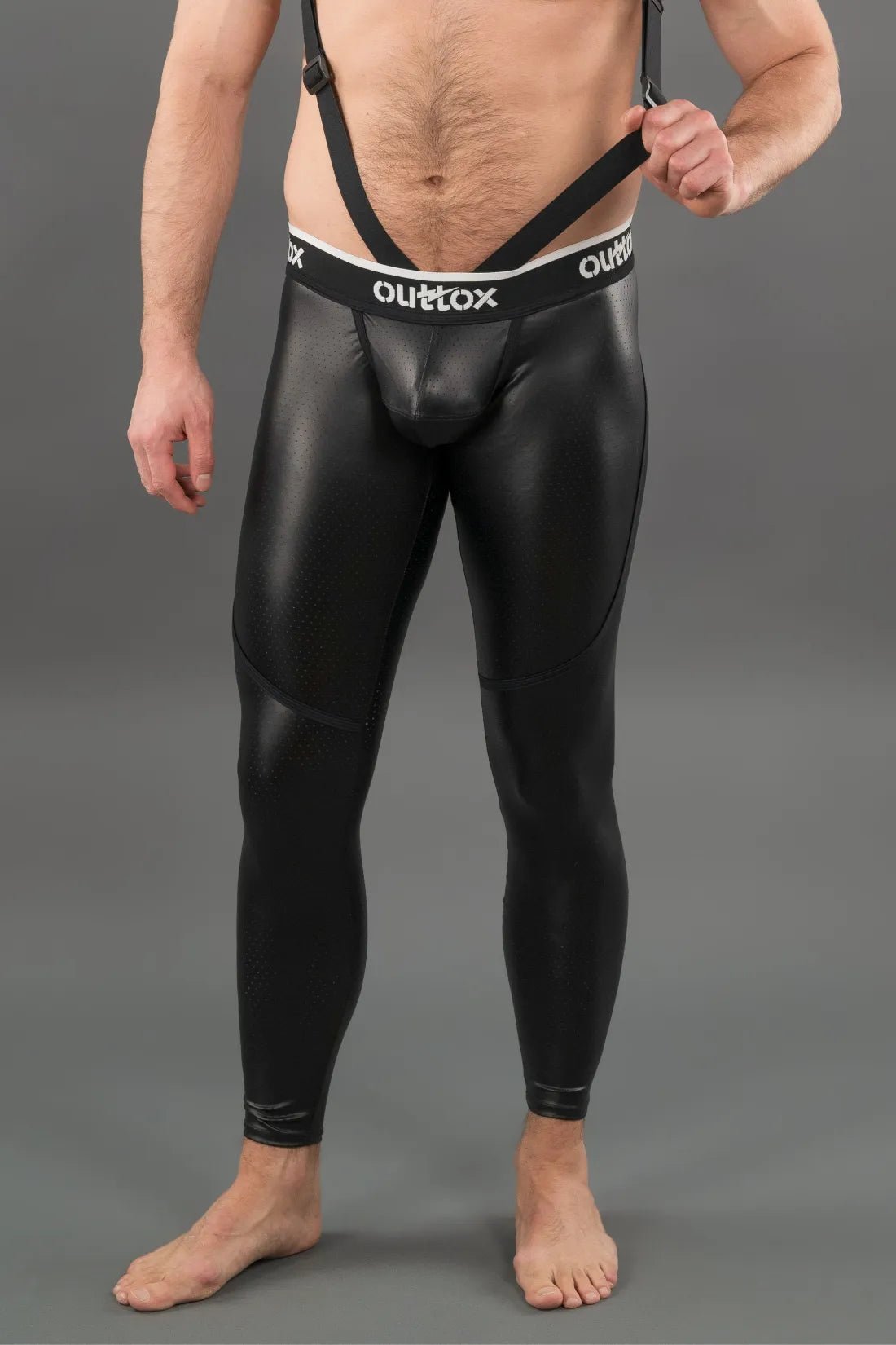 Outtox. Zippered Rear Leggings with Snap Codpiece. Black - Outtox - XLG106 - Y1 - Maskulo EU Global Online Store