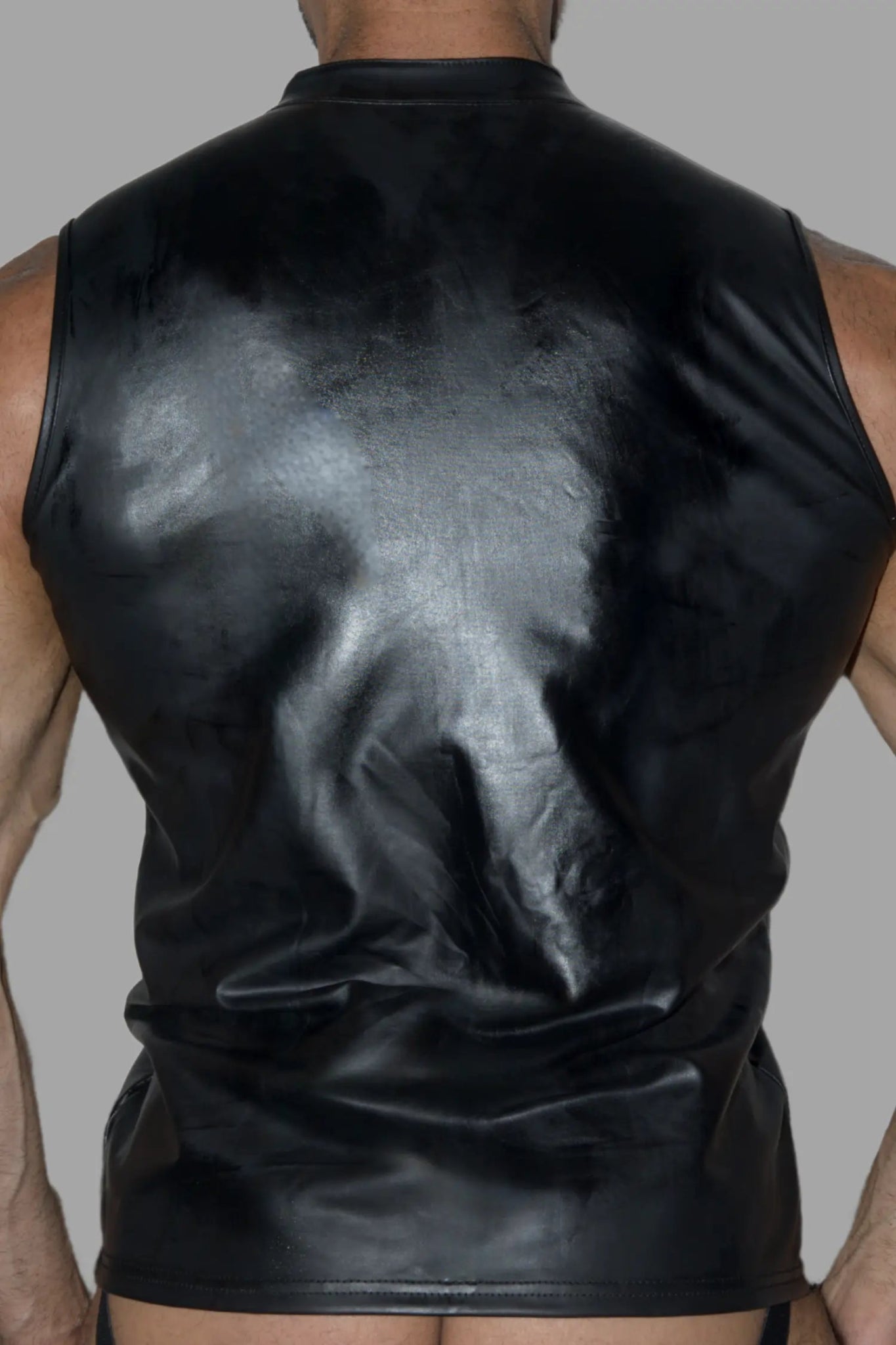 Rod Steelbod Sleeveless Top. Black PU Leather - Maskulo - MTP176 - Y1 - Maskulo EU Global Online Store