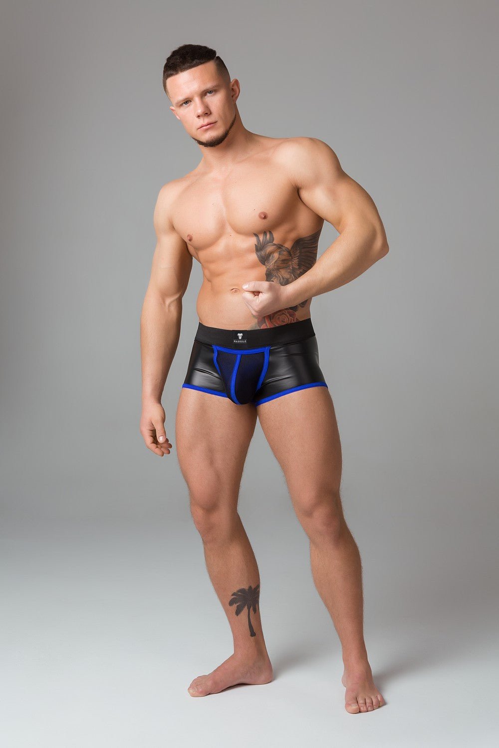 Youngero. Trunk shorts. Mesh Codpiece. Zippered Rear. Blue Royal - Maskulo - MTR133-Y1 - Maskulo EU Global Online Store