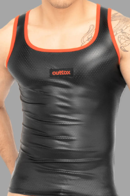 Outtox. Tanktop. Zwart+Oranje &