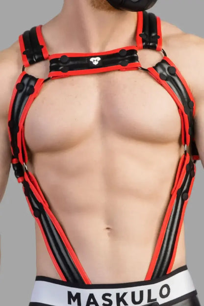 Armored Next. Body Harness. Black and Red