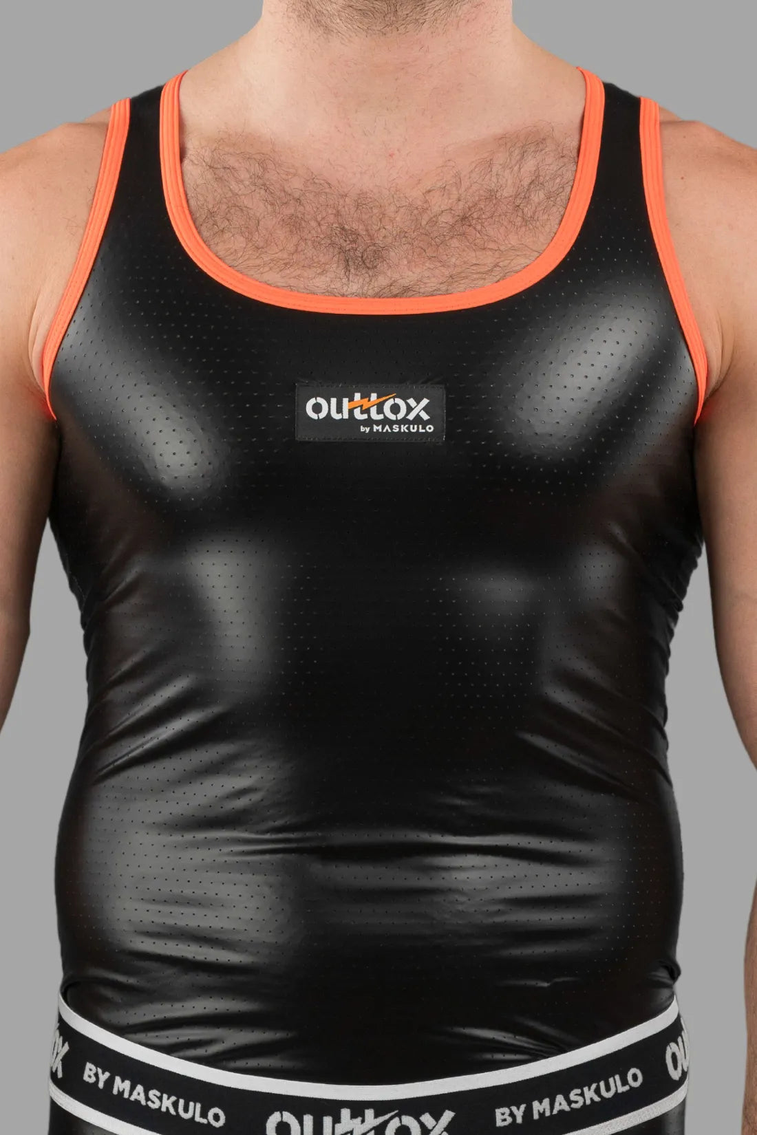 Outtox by Maskulo. Tank top. Black and Orange