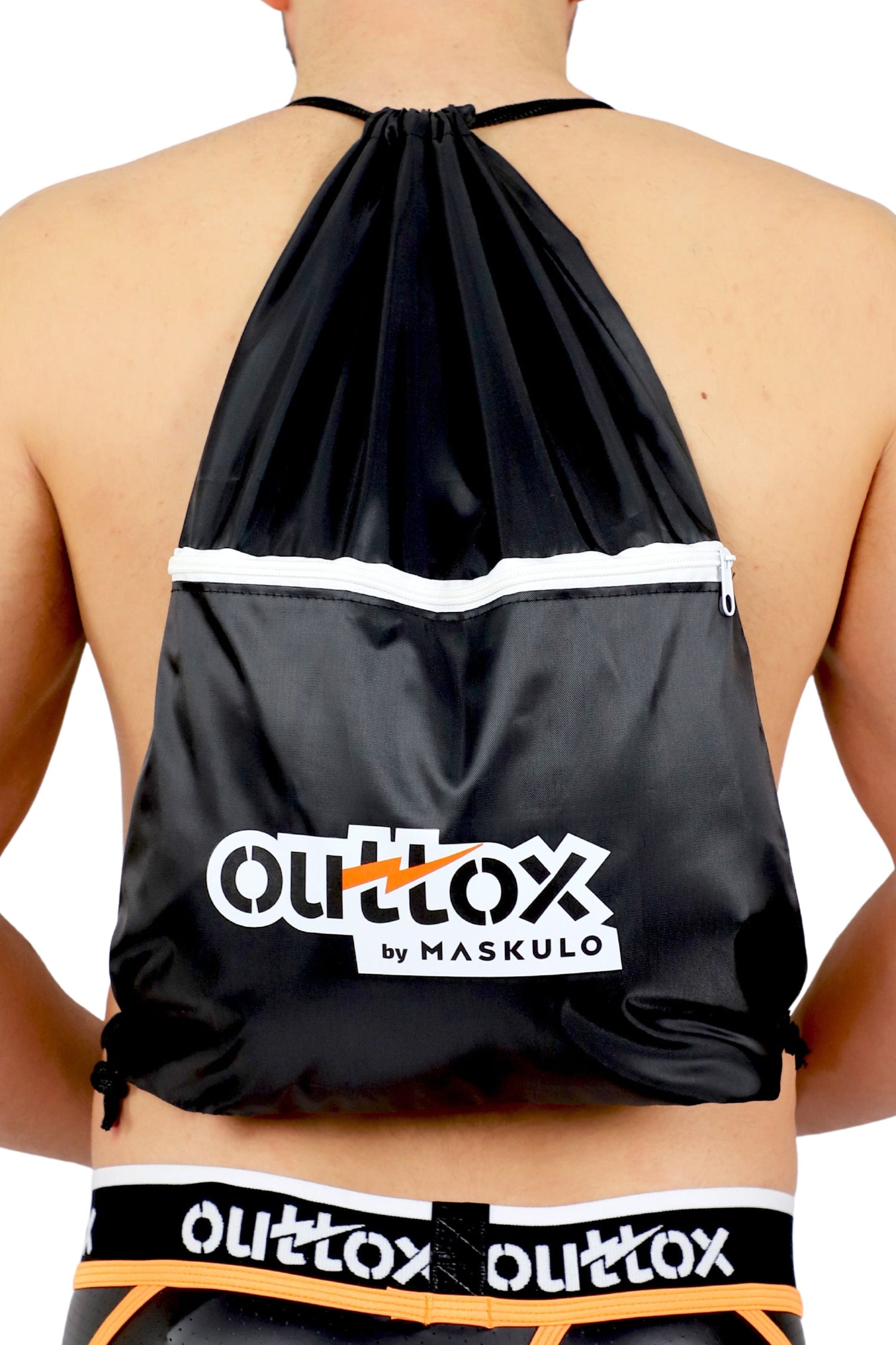 Outtox. Drawstring Bag. Black