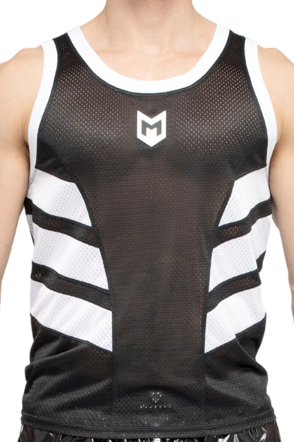 Skulla. Mesh-Tanktop. Schwarz und Weiß