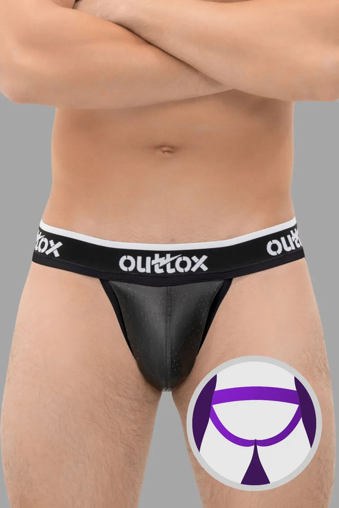 Outtox. Jock avec Snap Codpiece. Noir