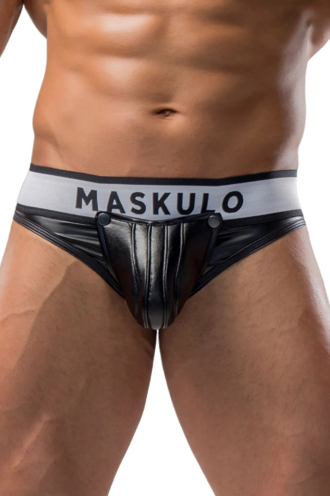 Armored. Tangas para hombre. Bragueta desmontable. Negro