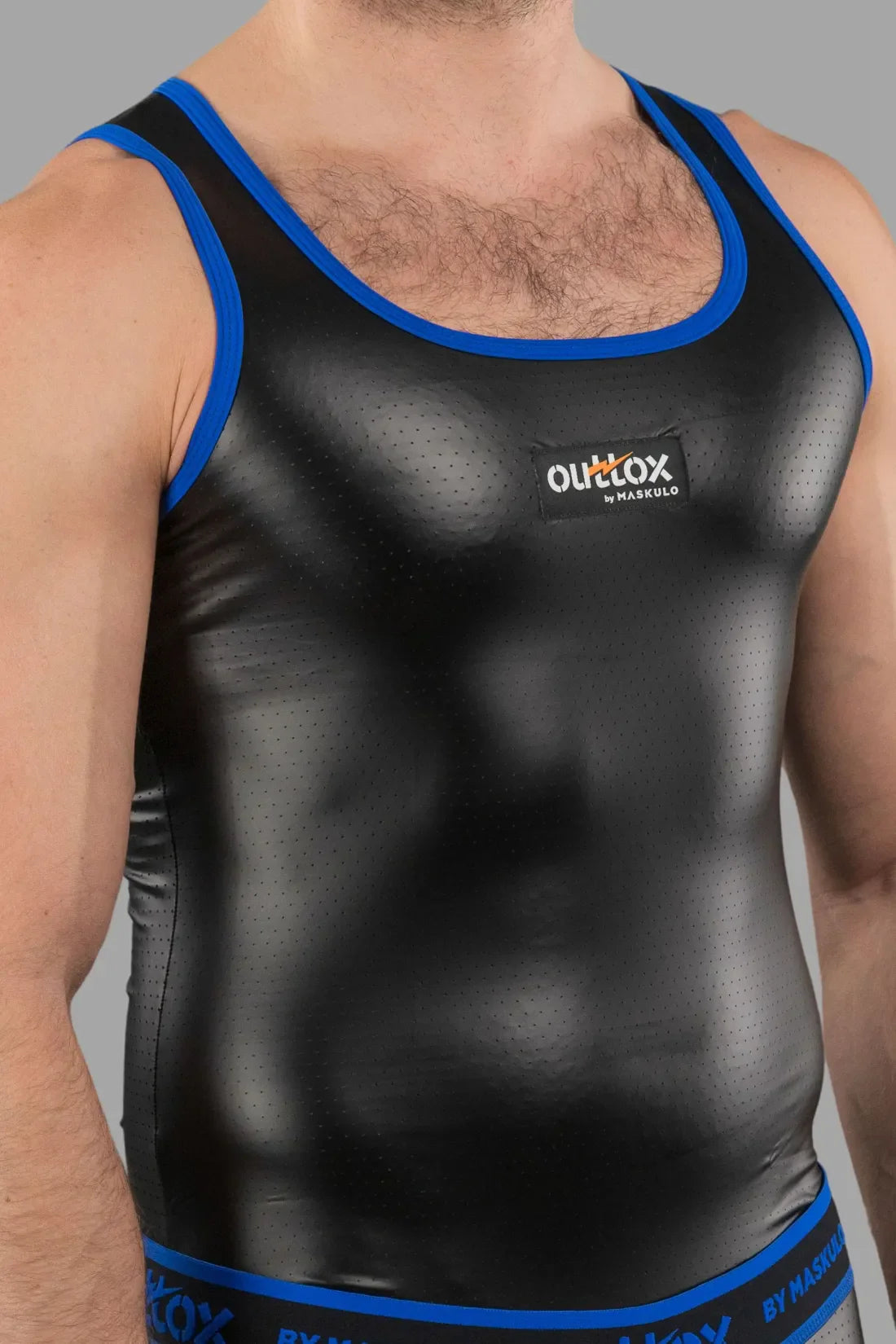 Outtox. Tanktop. Zwart+Blauw