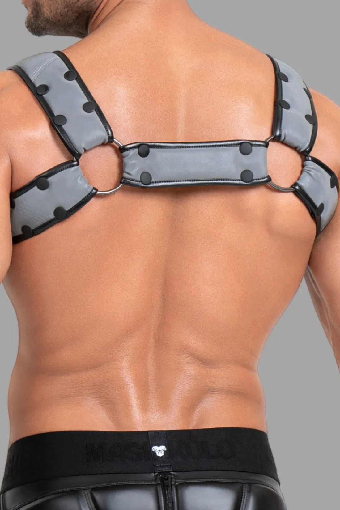 Body Harness with Push-up Effect. Black and Grey &