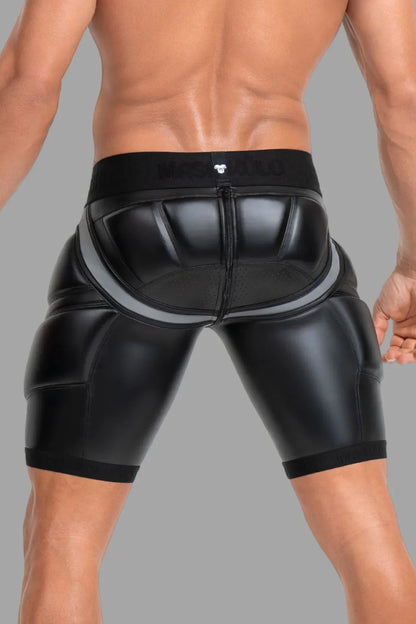 Radlerhose „Big Bulge“. Schwarz und Grau „Reflective Light“