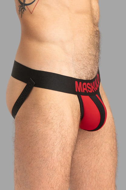 TIGER Jock mit POUCH-SNAP. Schwarz und Rot