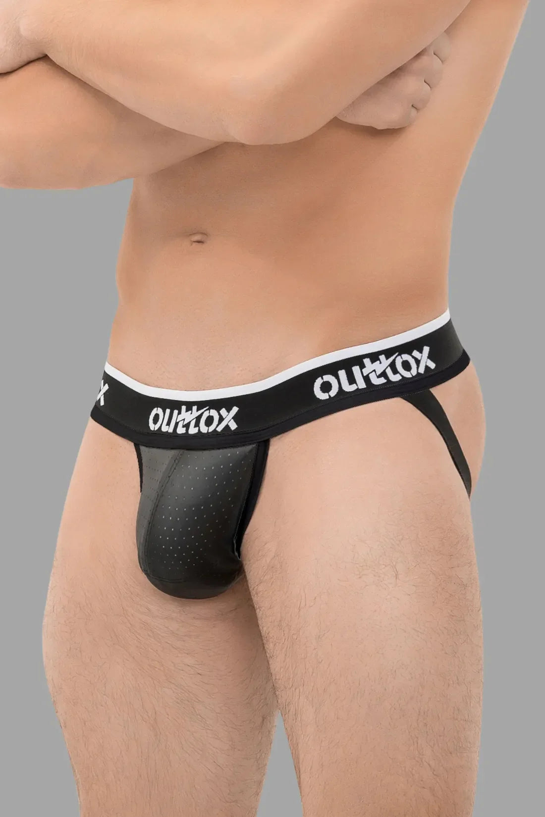 Outtox. Jock avec Snap Codpiece. Noir