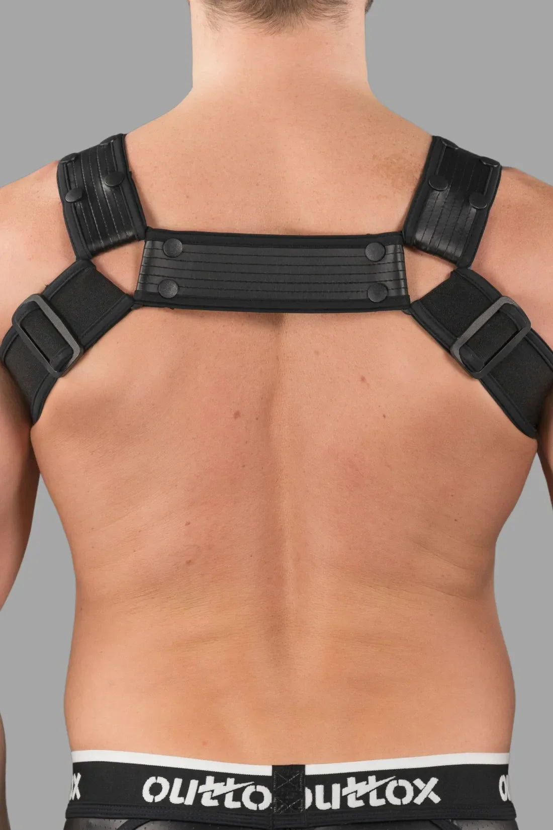 Outtox by Maskulo. Body Harness with Snaps. Black