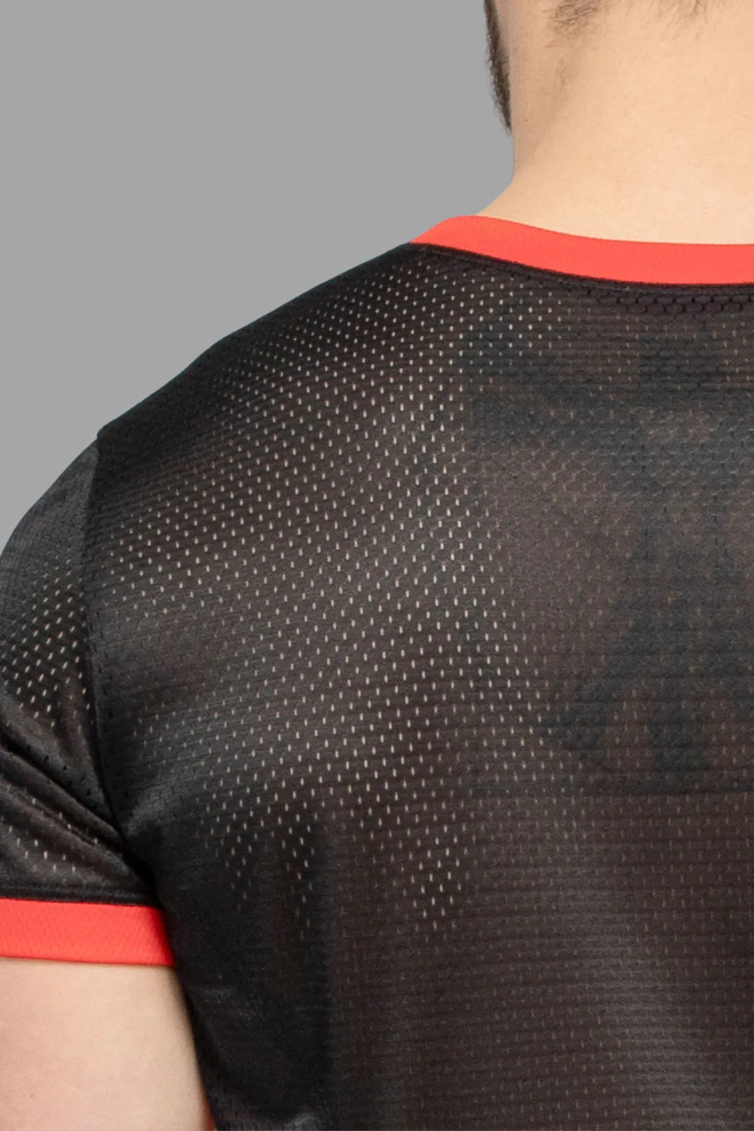 Skulla. Mesh T-Shirt. Black and Red