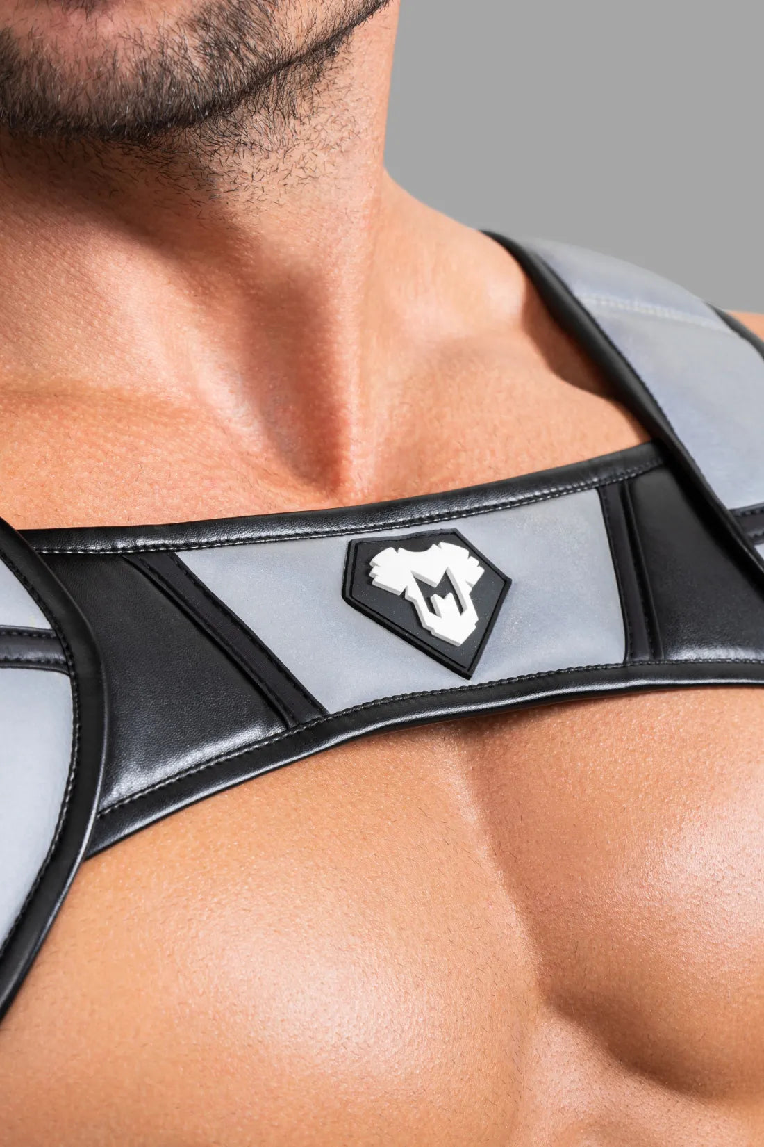 Body Harness with Push-up Effect. Black and Grey &