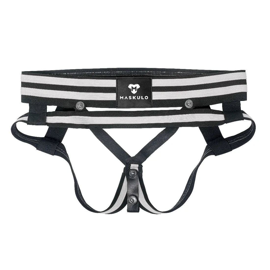 Youngero Generation Y. Jockstrap fétichiste pour homme. Braguette. Noir et blanc « Néon »