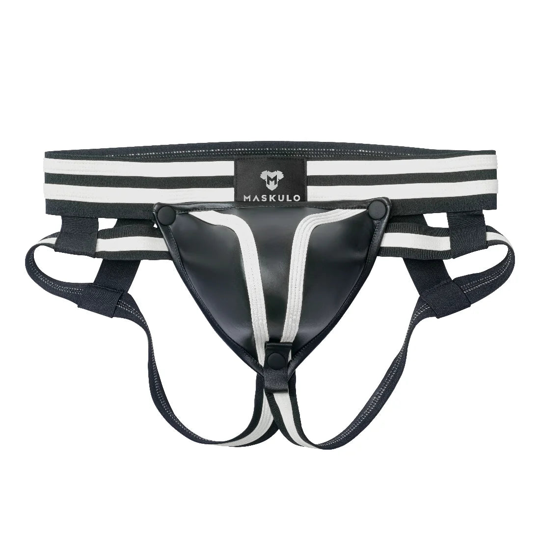 Youngero Generation Y. Jockstrap fétichiste pour homme. Braguette. Noir et blanc « Néon »