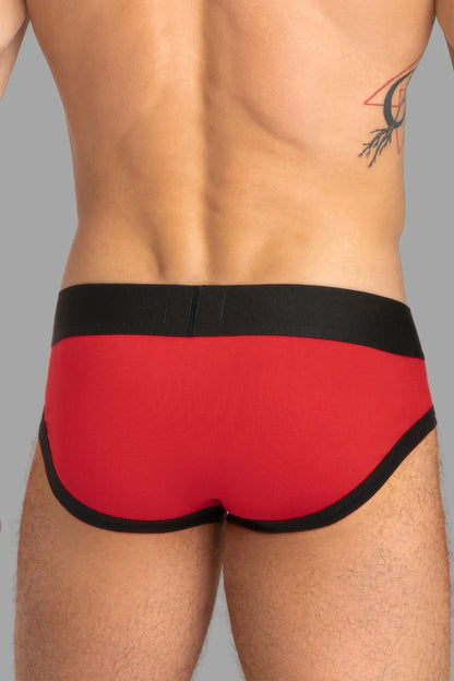 CAPTAIN-A Briefs with O-Inside-POUCH. Red and Black