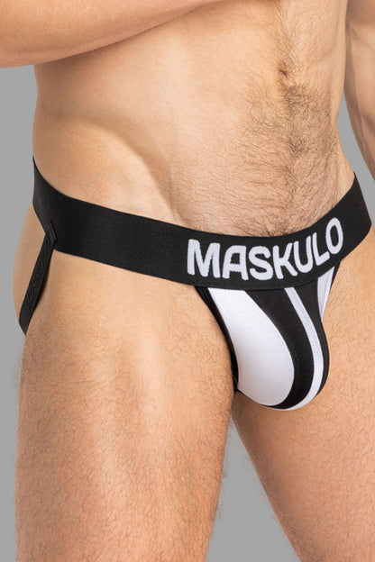 TIGER Jock met POUCH-SNAP. Wit + Zwart