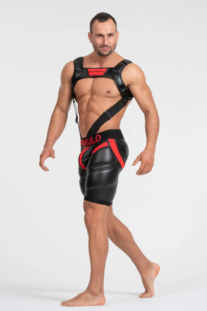 Cuissard de cyclisme « Big Bulge ». Noir et rouge