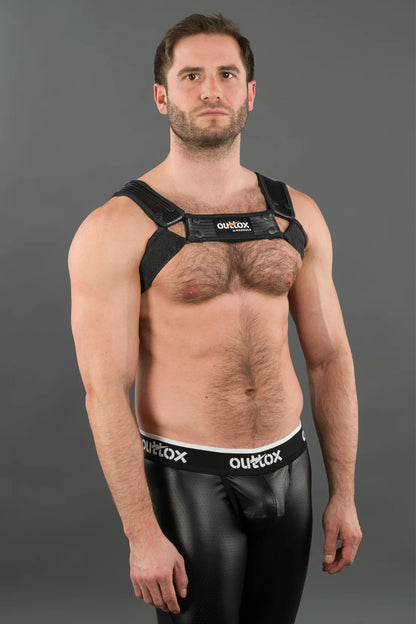 Outtox by Maskulo. Bulldog Harness with Snaps. Black