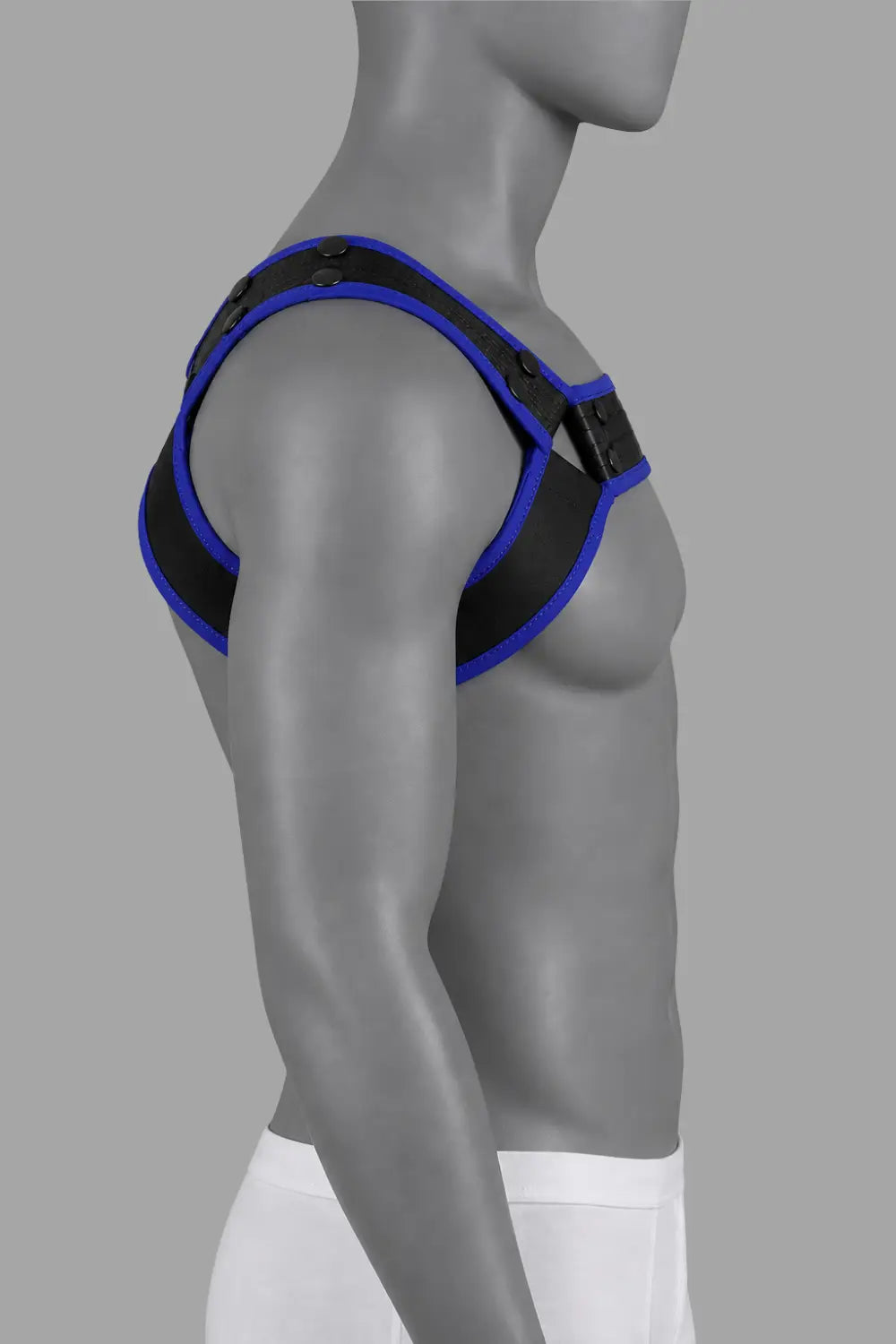 Outtox by Maskulo. Uprząż Bulldog ze zatrzaskami. Czarno-niebieski