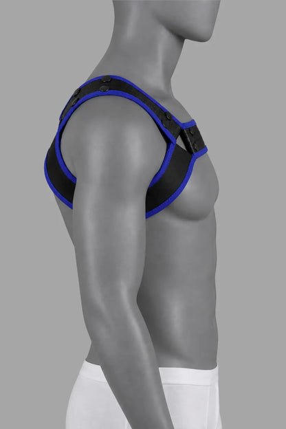 Outtox by Maskulo. Uprząż Bulldog ze zatrzaskami. Czarno-niebieski