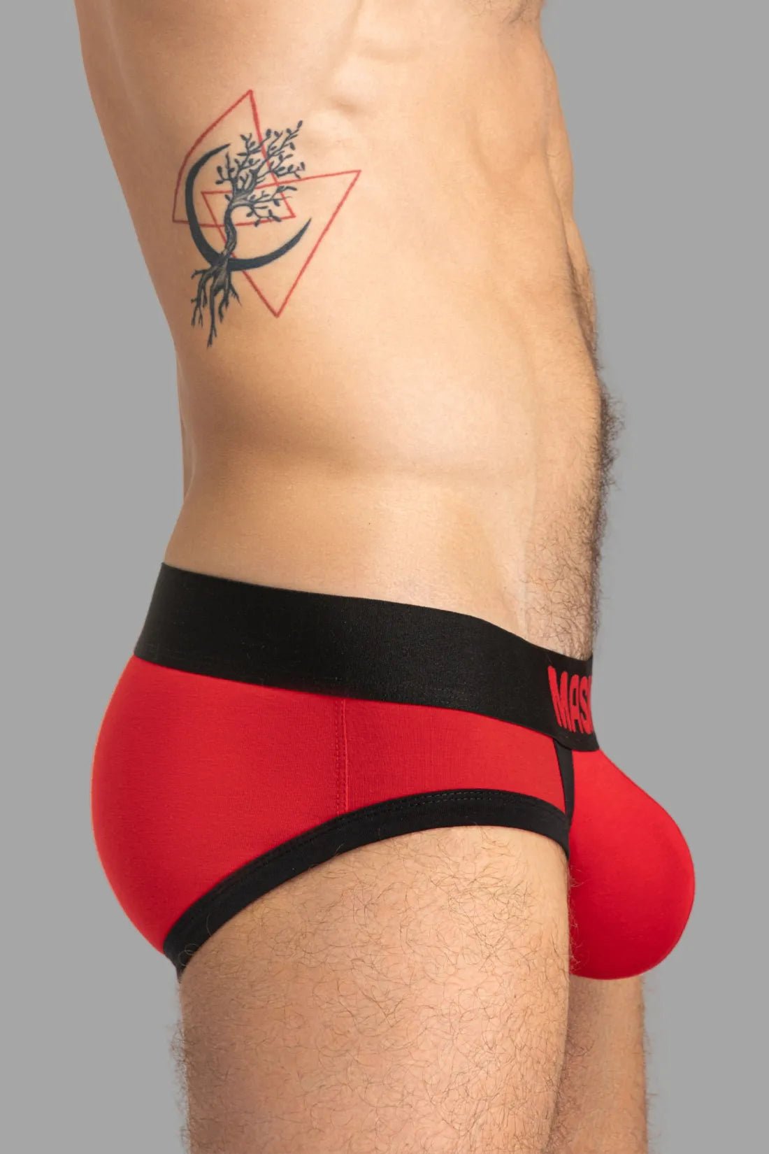 CAPTAIN - A Briefs with O - Inside - POUCH. Red and Black - Maskulo - MBR142 - Y3 - Maskulo EU Global Online Store