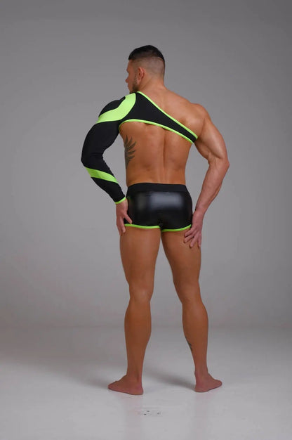 Youngero. Asymmetrical Long - Sleeved Crop Top. Green Neon - Maskulo - MTP151-Y1 - Maskulo EU Global Online Store