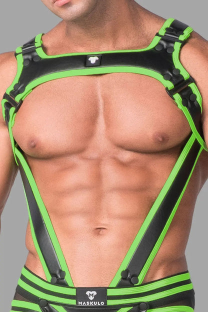 Youngero Generation Y. Body Harness with Cockring. Green Neon - Maskulo - MHR197-Y1 - Maskulo EU Global Online Store