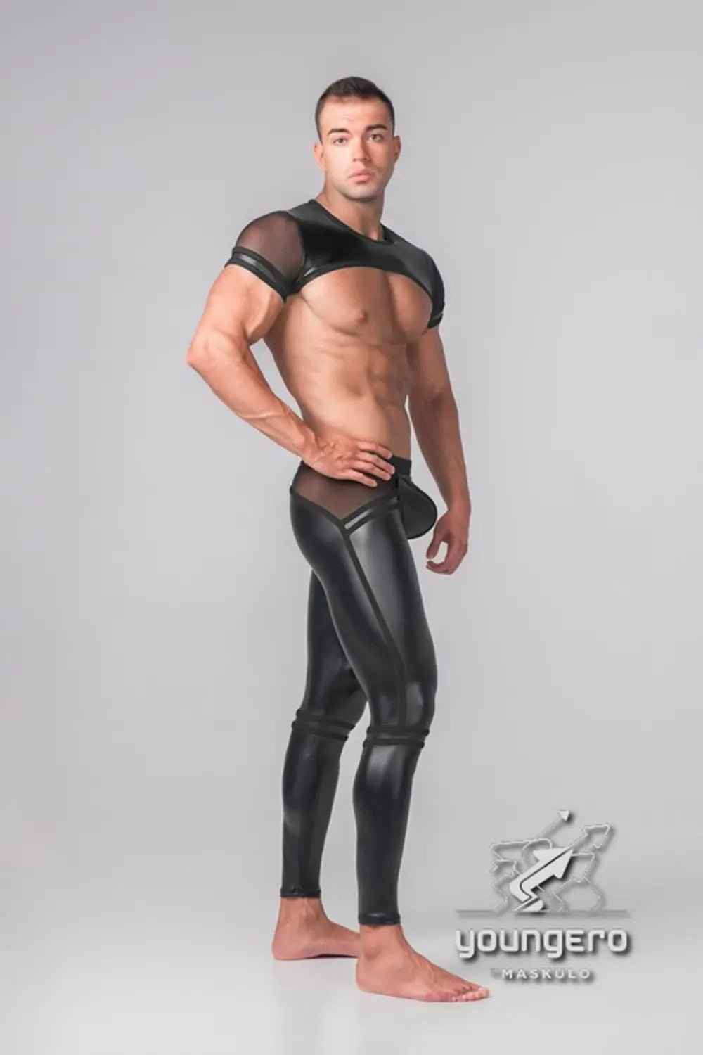 Youngero Generation Y. Crop Top. Mesh Sleeves - Maskulo - MTP123-Y1 - Maskulo EU Global Online Store