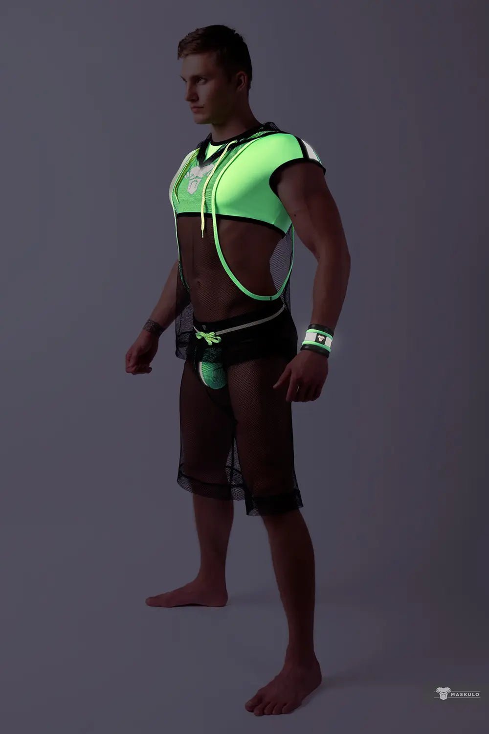 Youngero. Jockstrap with detachable codpiece. Green Neon - Maskulo - MJS181-Y1 - Maskulo EU Global Online Store