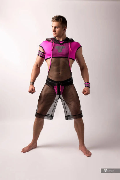Youngero. Jockstrap with detachable codpiece. Pink Neon - Maskulo - MJS180-Y1 - Maskulo EU Global Online Store