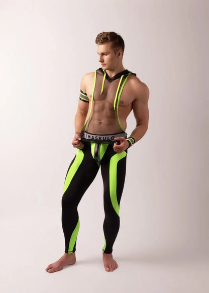 Youngero. Leggings with codpiece. Open Rear. Green Neon - Maskulo - MLG144-Y1 - Maskulo EU Global Online Store